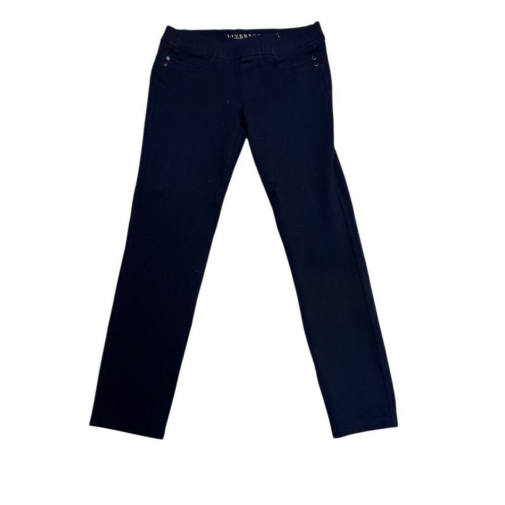 Euc Liverpool Women's Stretch Cigarette Pants Size 2 Black